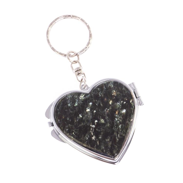 Складное зеркало брелок из мусковита Сердце фото 1 — 