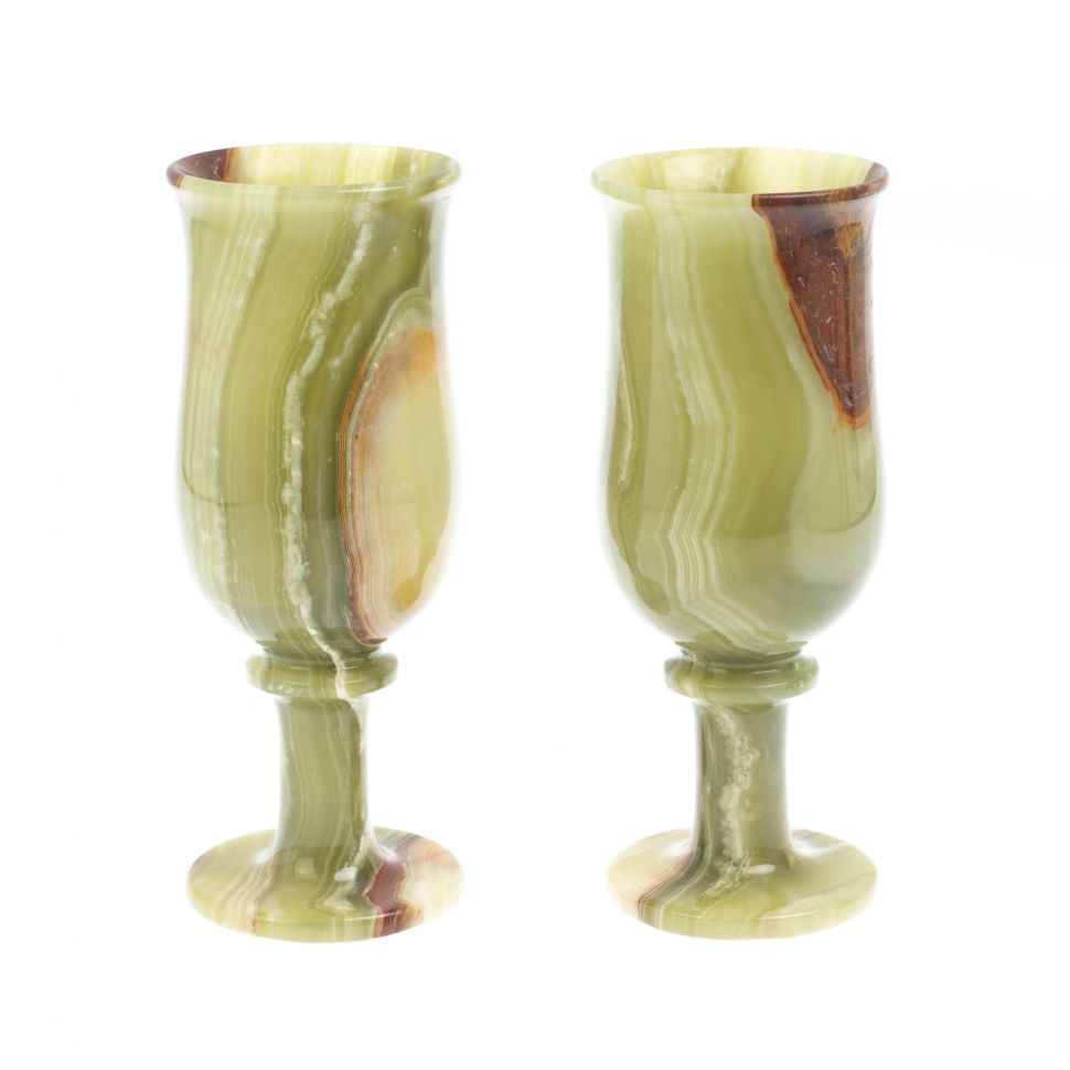 Набор бокалов 2 шт из оникса 7,5х19,5 см в коробке (3х8) фото 1 — 