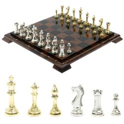 Шахматы &quot;Стаунтон&quot; доска из обсидиана 40х40 см — 