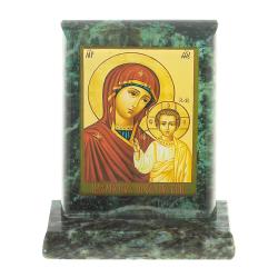 Икона настольная Казанская малая змеевик 7,5х6,5х8 см — 