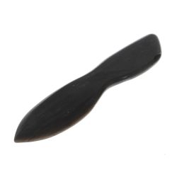 Нож каменный из черного обсидиана 22х4,5х1 см — 