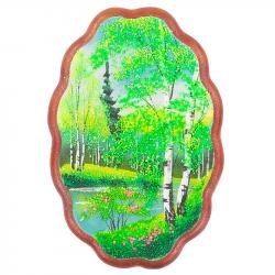 Панно овальное &quot;Лето&quot; 19х12,5 см каменная крошка — 