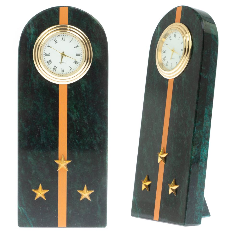 Часы "Погон старший лейтенант МЧС" камень змеевик фото 1 — 