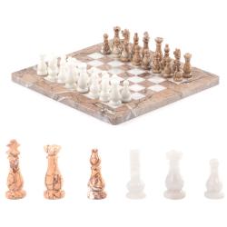 Шахматы из камня &quot;Виктория&quot; оникс, мрамор 25х25 см — 