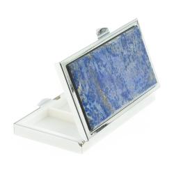 Таблетница на 3 отделения камень лазурит цвет серебро — 