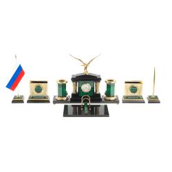 Письменный набор &quot;Парящий орел&quot; из малахита Златоуст — 
