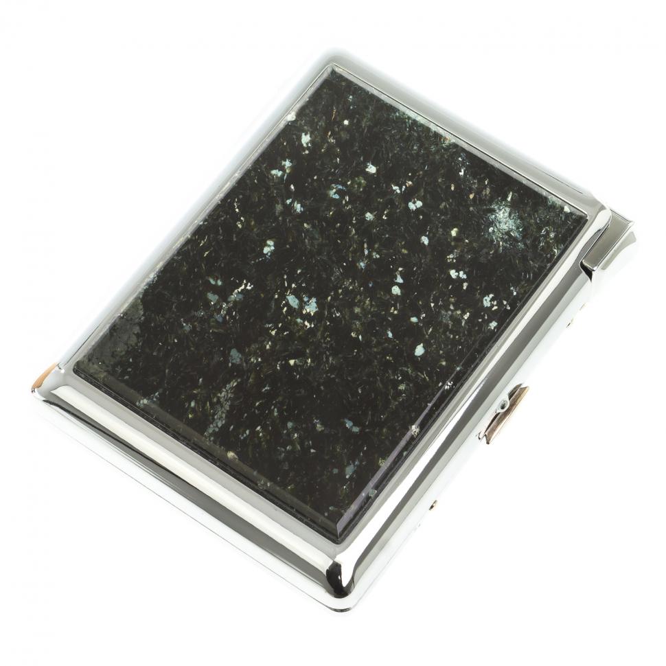 Портсигар на 20 сигарет с зажигалкой камень мусковит фото 1 — 