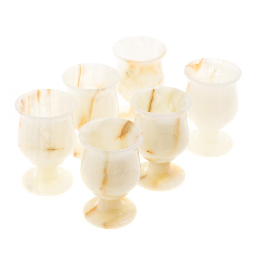 Набор рюмок из оникса в футляре 6 шт 6х9,5 см 100 мл (2,5х4) фото 1 — 