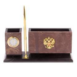 Письменный мини-набор &quot;Герб России&quot; камень лемезит — 