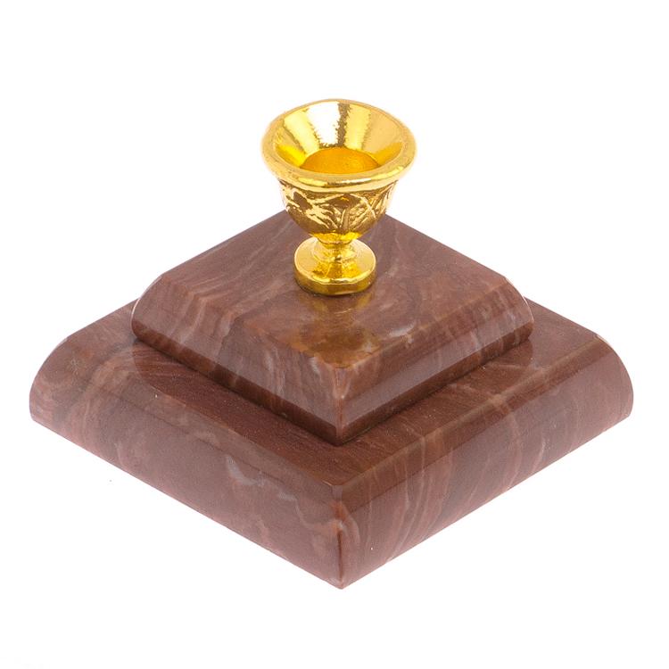 Подсвечник церковный двойной из лемезита фото 1 — 