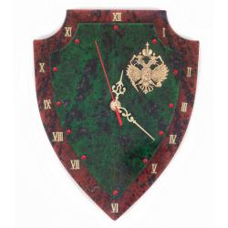 Настенные часы &quot;Щит&quot; бронза змеевик — 