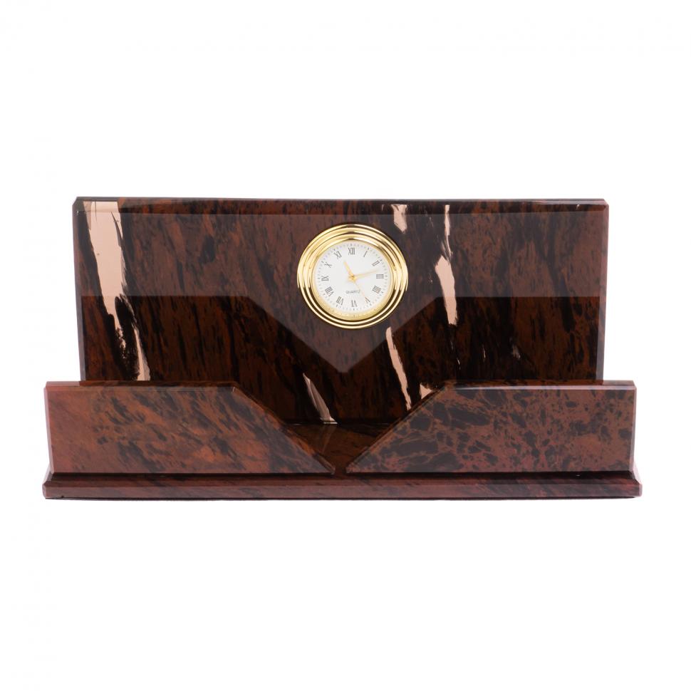 Настольная визитница из обсидиана фото 1 — 