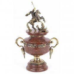 Кубок из камня и бронзы &quot;Георгий Победоносец&quot; лемезит — 