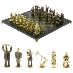 Шахматы настольные &quot;Нефтяники&quot; 44х44 см змеевик — 