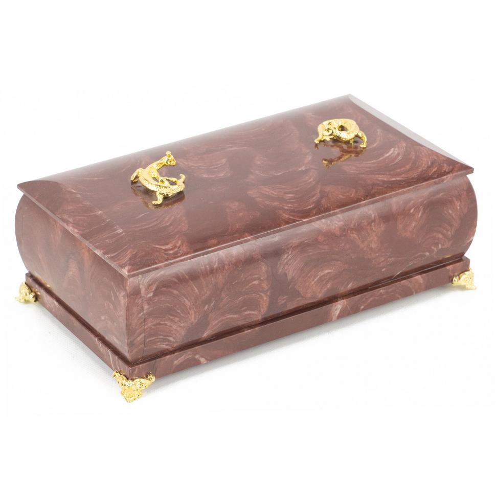 Шкатулка "Дуэт" камень лемезит 19х10х7 см фото 1 — 