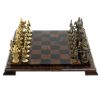 Шахматы "Богатыри" фигуры бронза доска 40х40 см из обсидиана фото 2 — 