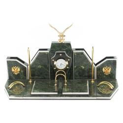 Письменный набор из камня &quot;Орел&quot; змеевик бронза — 