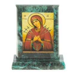 Икона настольная Семистрельная малая змеевик 7,5х6,5х8 см — 