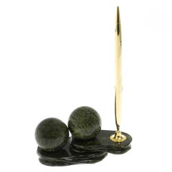 Композиция &quot;Два шара&quot; из змеевика с ручкой 4,5 см — 