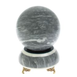 Шар &quot;Антистресс&quot; 10,5 из серого мрамора на подставке 10,5х10,5х15,5 см — 
