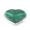 Зеркальце из малахита "Сердце" двухстороннее цвет серебро фото 1 — 