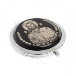 Зеркало с иконой &quot;Спаси и сохрани&quot; из черного обсидиана — 