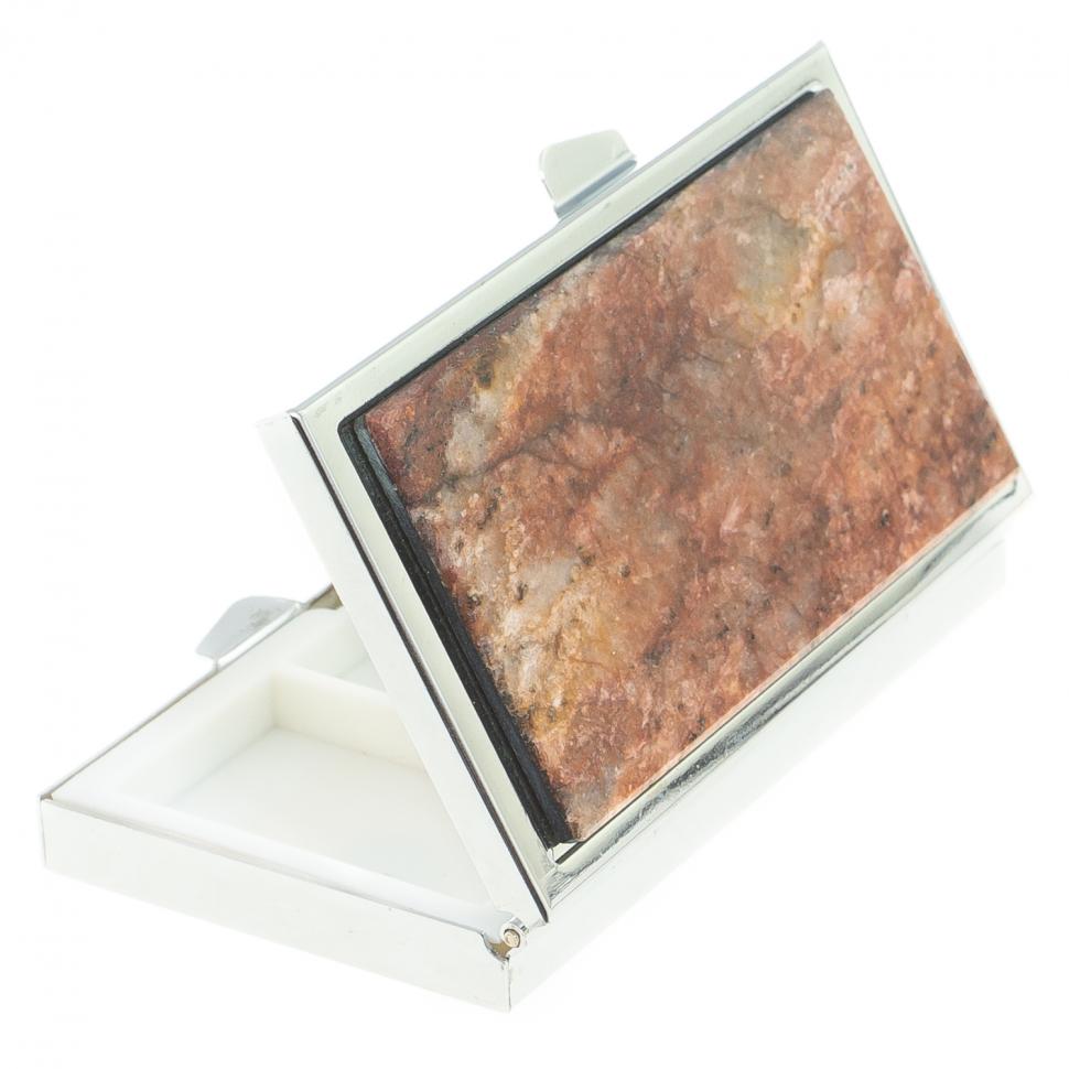 Таблетница на 3 отделения камень авантюрин цвет серебро фото 1 — 