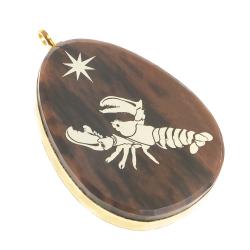 Брелок-кулон знак зодиака &quot;Рак&quot; камень обсидиан — 