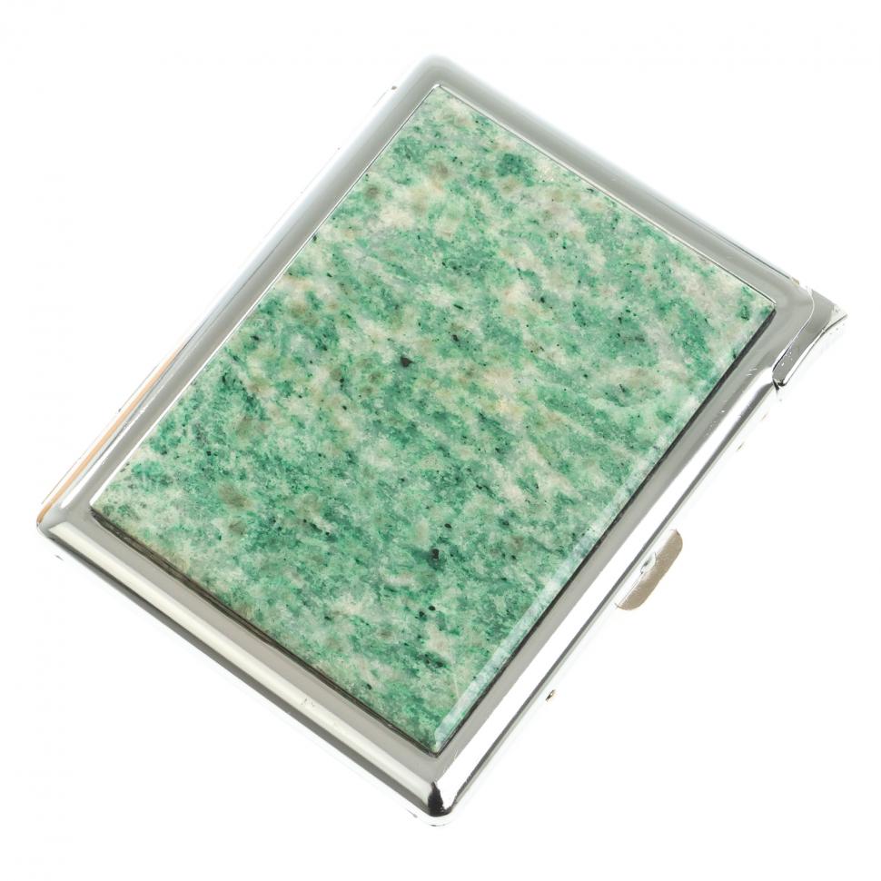 Портсигар на 10 сигарет с зажигалкой камень лиственит фото 1 — 