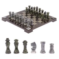 Шахматы с гравировкой &quot;Турнирные&quot; доска 36х36 см мрамор, змеевик — 