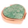 Таблетница "Сердце" на 3 отделения камень лиственит цвет красное золото фото 1 — 