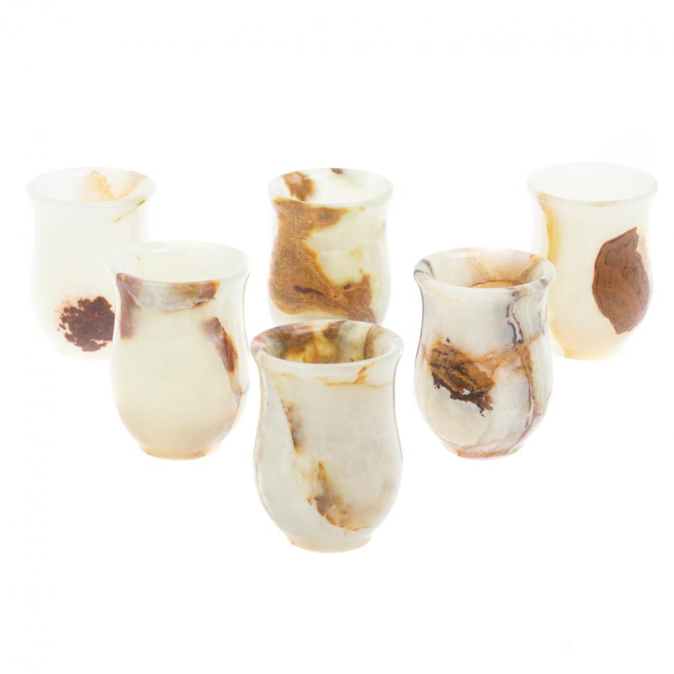 Набор стопок из оникса 60 мл в футляре 6 шт 5,2х7 см (2х3) фото 1 — 