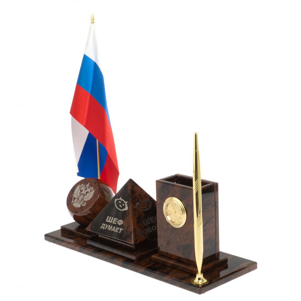 Настольный набор "Шефик" из обсидиана фото 1 — 