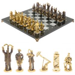 Шахматы подарочные &quot;Нефтяники&quot; 44х44 см серый мрамор — 