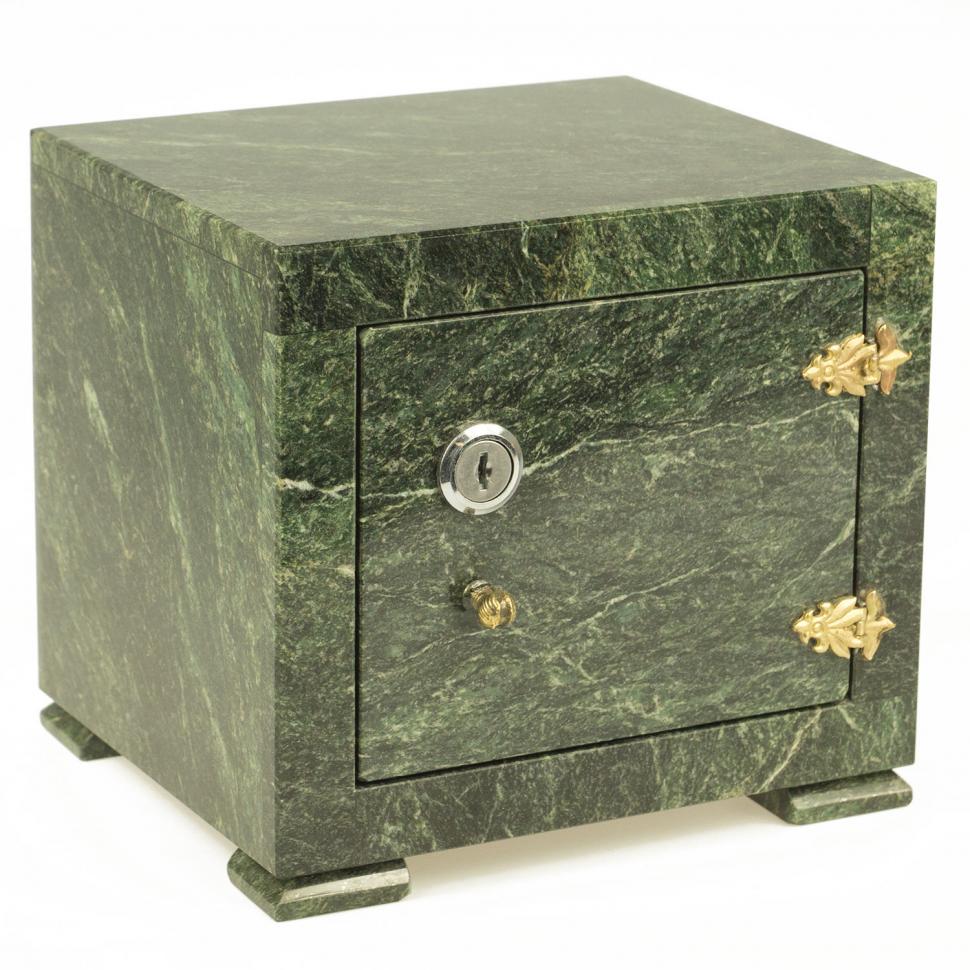 Сейф малый камень змеевик 18,5х16х17 см фото 1 — 