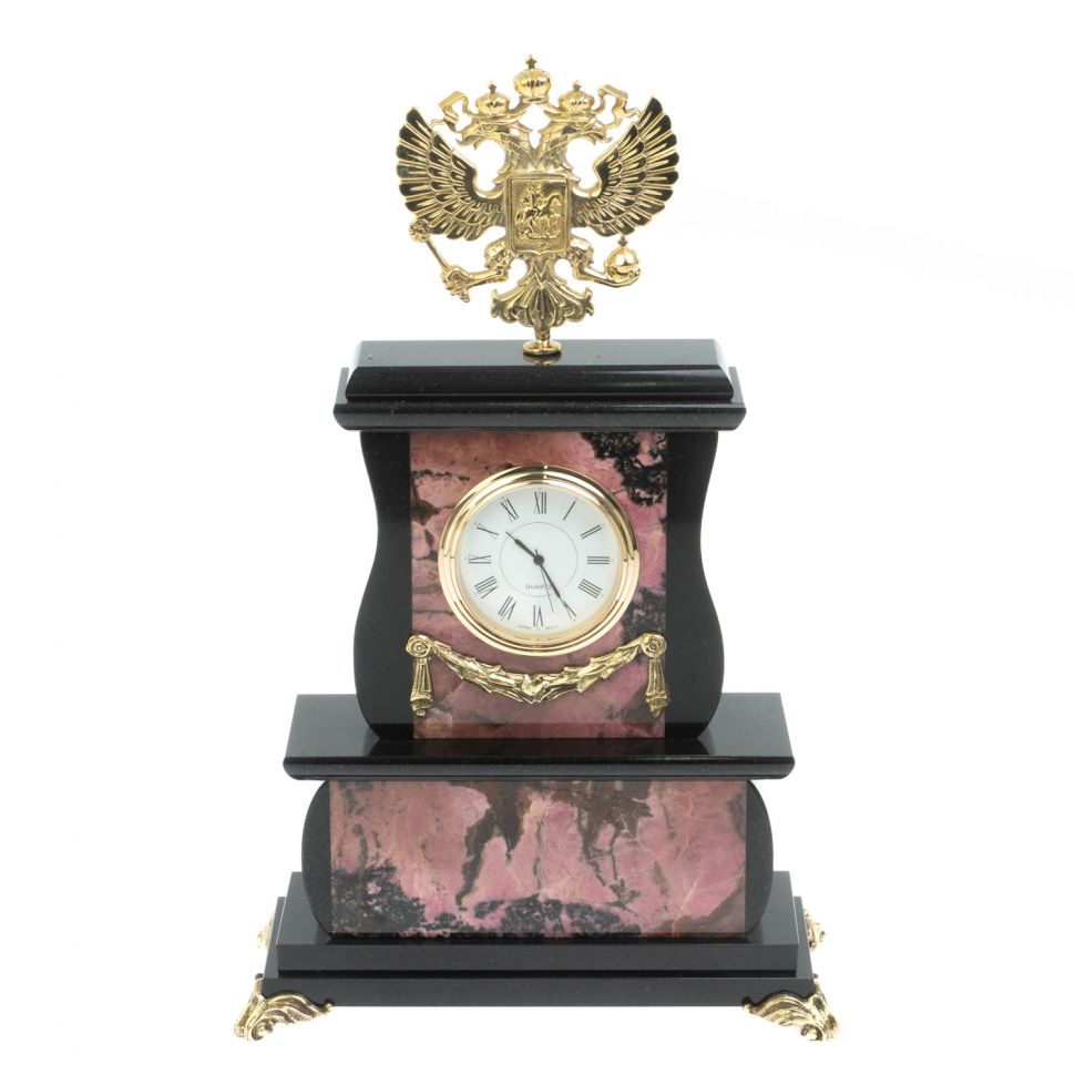 Часы "Герб" камень родонит фото 1 — 