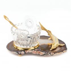 Икорница &quot;Кадушка&quot; с ложкой Златоуст — 