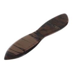 Нож каменный из коричневого обсидиана 22х4,5х1 см — 