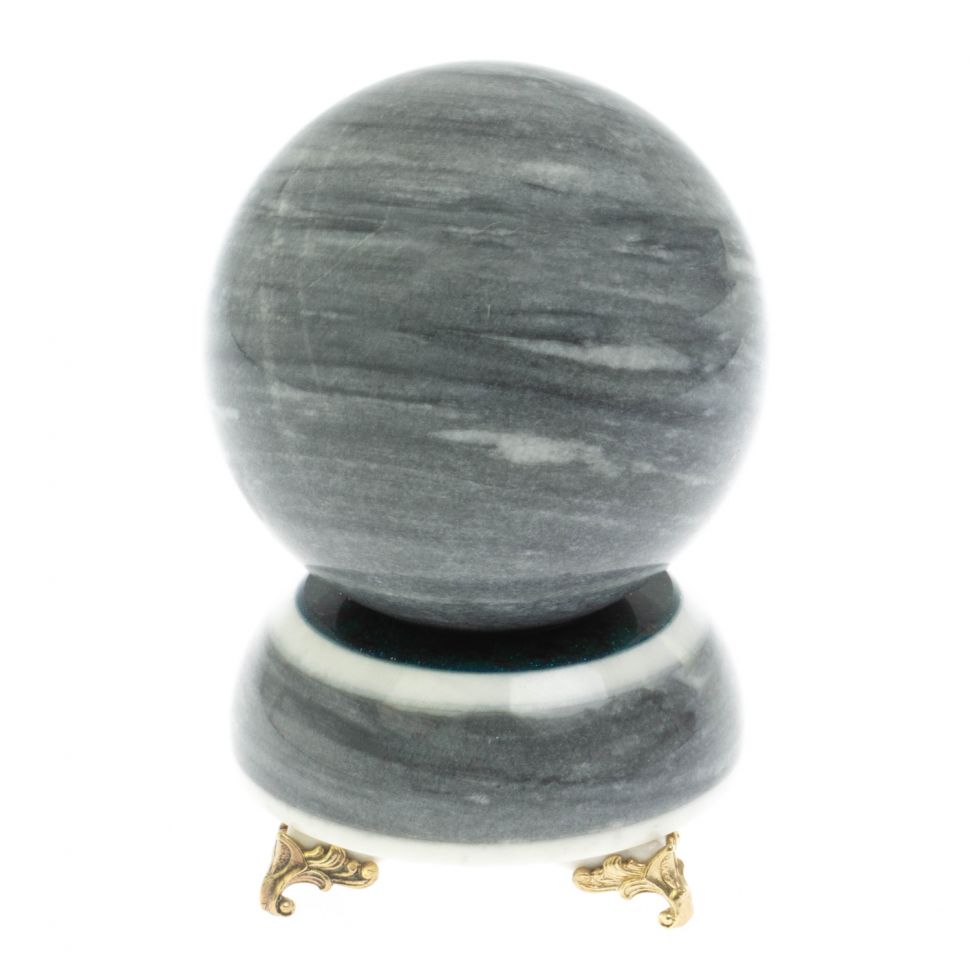 Шар 9,5 см на подставке из серого мрамора 9,5х9,5х14 см фото 1 — 