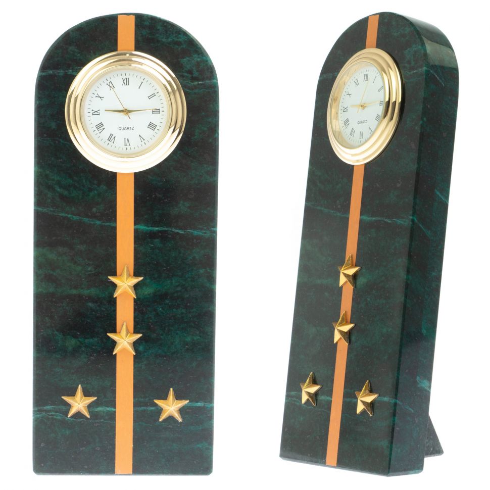 Часы "Погон капитан МЧС" камень змеевик фото 1 — 