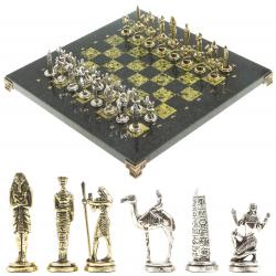 Шахматы &quot;Древний Египет&quot; доска 32х32 см из камня змеевик — 