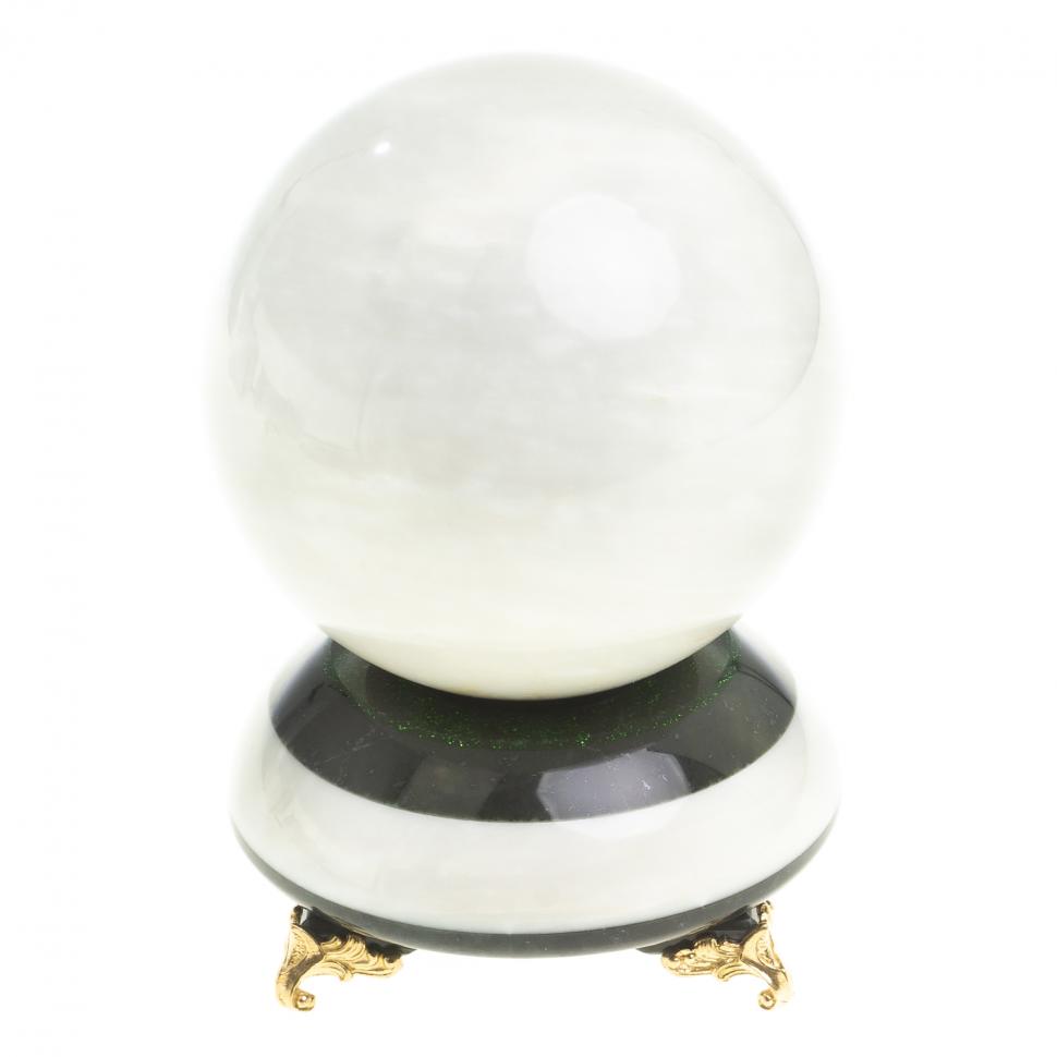 Шар Антистресс 10,5 см из мрамора на подставке фото 1 — 