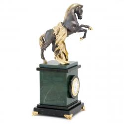 Часы &quot;Конь с попоной&quot; змеевик офиокальцит — 