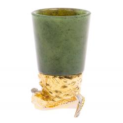 Стопка перевертыш &quot;Осетр&quot; нефрит бронза Златоуст — 