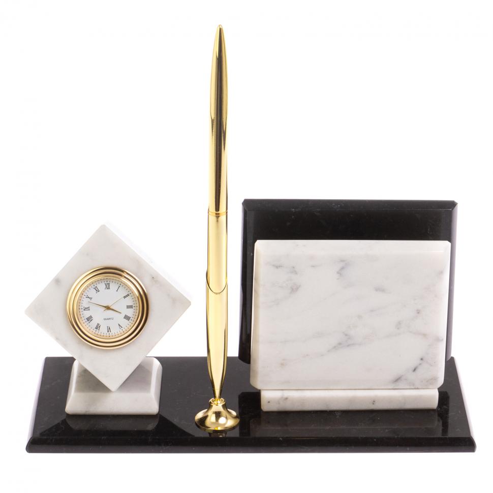 Визитница "Куб" из белого мрамора 22,5х8,5х11,5 см фото 1 — 