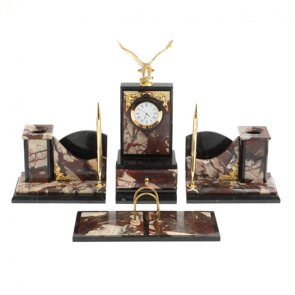 Настольный набор "Горный орел" из камня креноид фото 1 — 