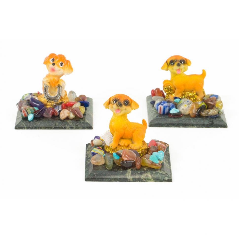 Сувенир "Собачка коричневая" змеевик фото 1 — 