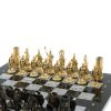 Шахматы из бронзы "Спарта" доска 40 х40 см / серый мрамор фото 4 — 