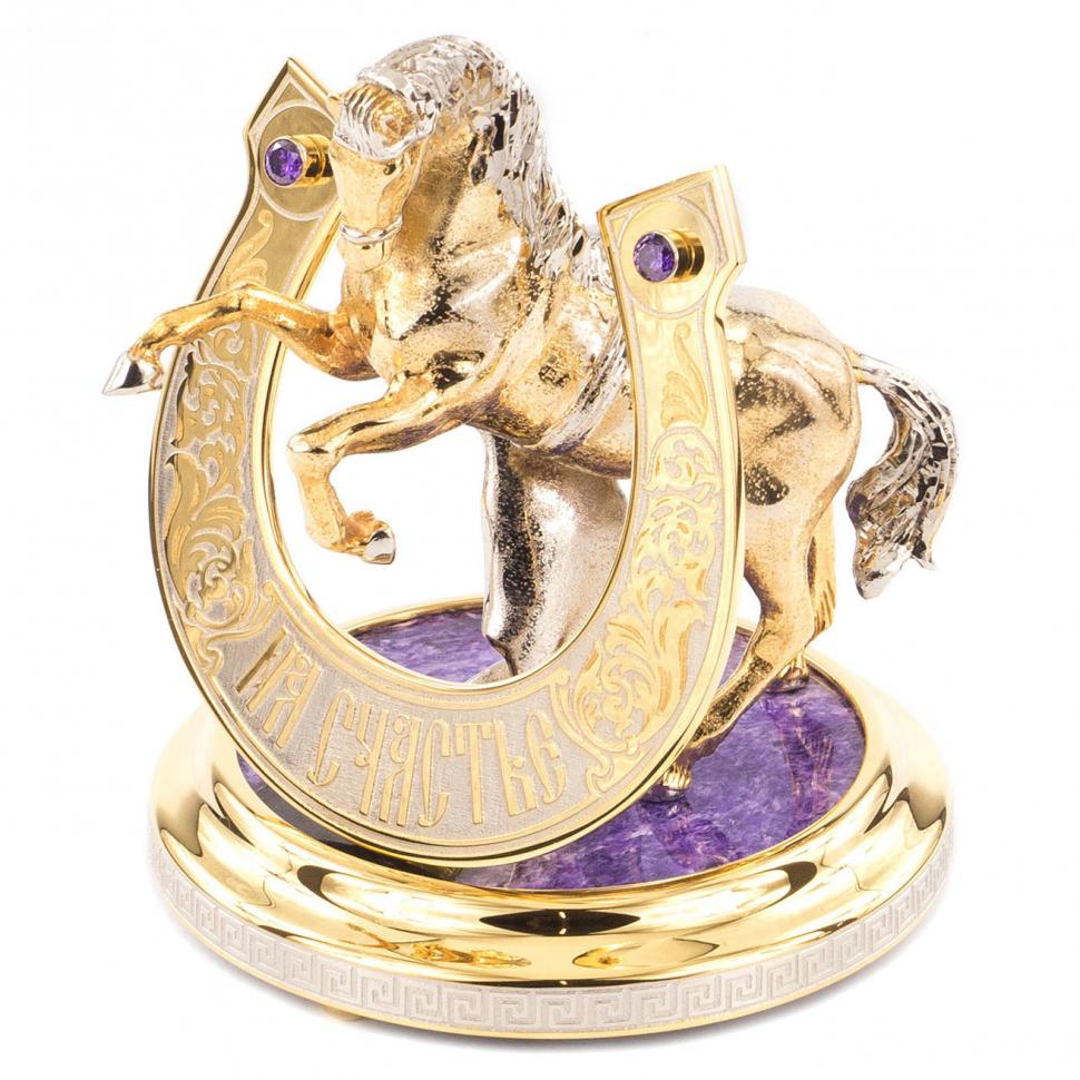 Сувенир "Подкова на счастье" чароит фото 1 — 