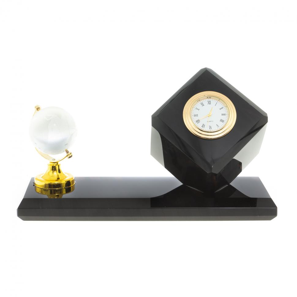 Мини-набор "Куб" с глобусом камень обсидиан фото 1 — 